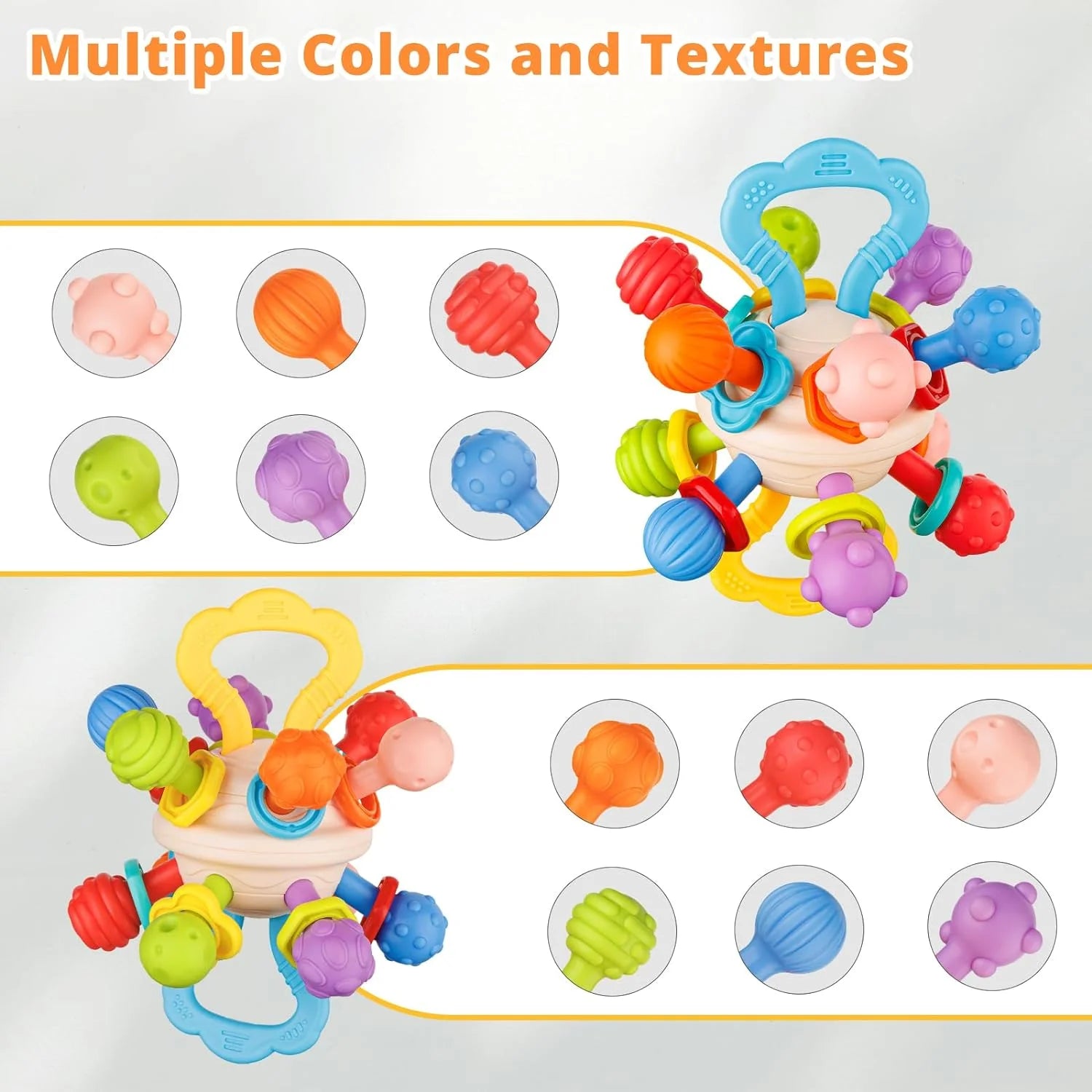 Sensory Teething Toys for Infants 0-12 Months