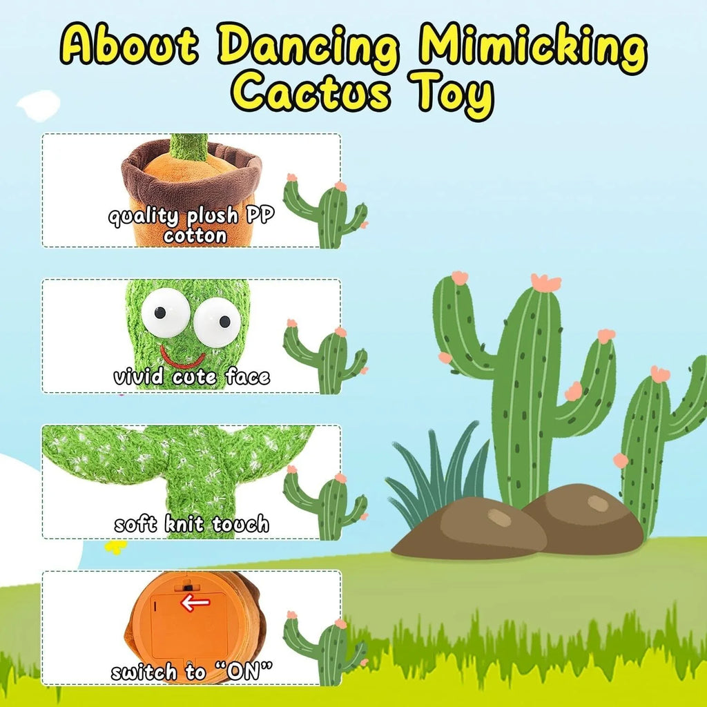 Dancing Cactus Plush Toy – Electronic Singing & Recording Doll with Music and Movement, Funny Interactive Gift for Kids