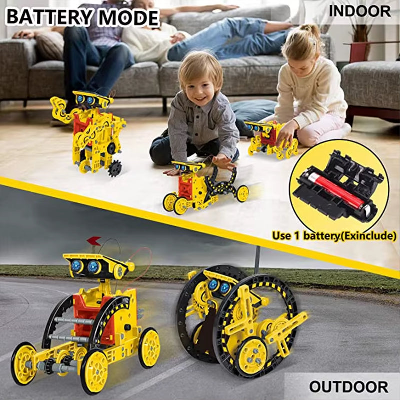 12-in-1 Solar Robot Kit for Kids – DIY Science Experiment & STEM Educational Toy Powered by Solar Energy