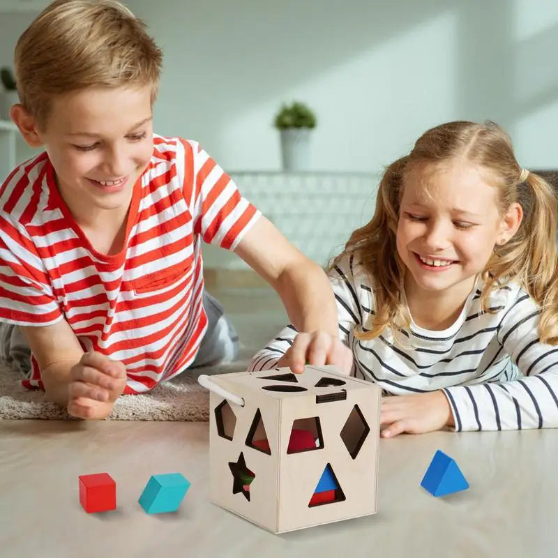 Montessori Wooden Shape Sorter Toy – Early Educational Shape Matching Game for Fine Motor Skill Development