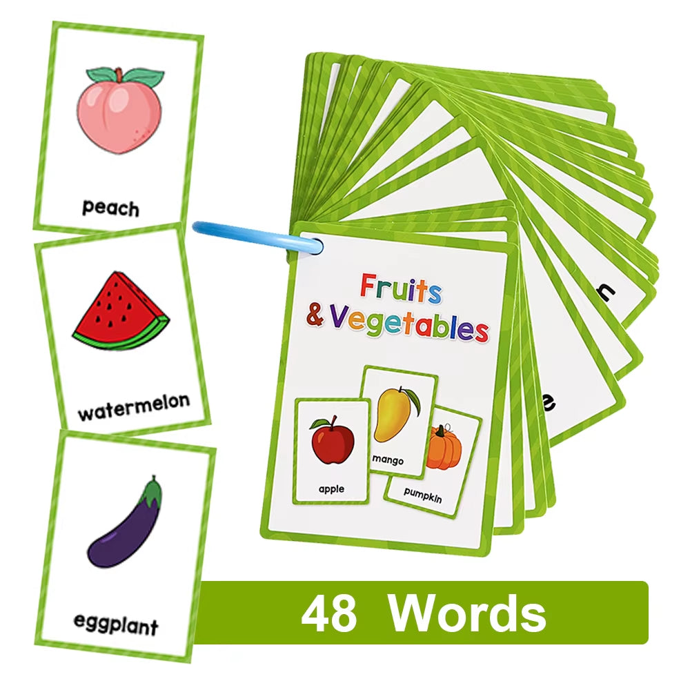 Montessori English Words Learning Flashcards for Kids – Early Educational Classroom & Teaching Aids for Kindergarten