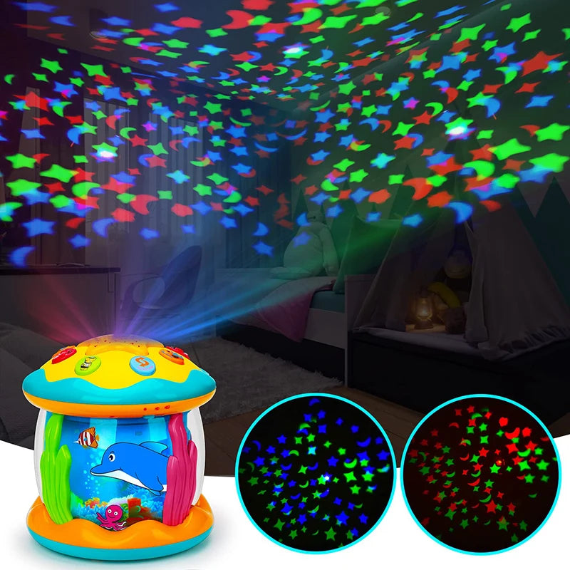 Ocean Light Musical Projector Toy for Toddlers – Montessori Sensory Learning Toy for 1–3 Year Olds