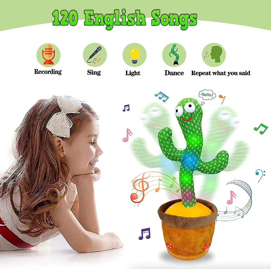 Dancing Cactus Plush Toy – Electronic Singing & Recording Doll with Music and Movement, Funny Interactive Gift for Kids