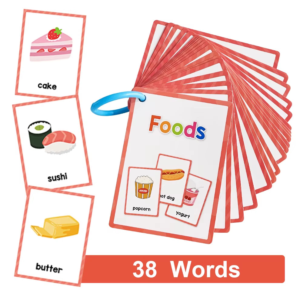Montessori English Words Learning Flashcards for Kids – Early Educational Classroom & Teaching Aids for Kindergarten