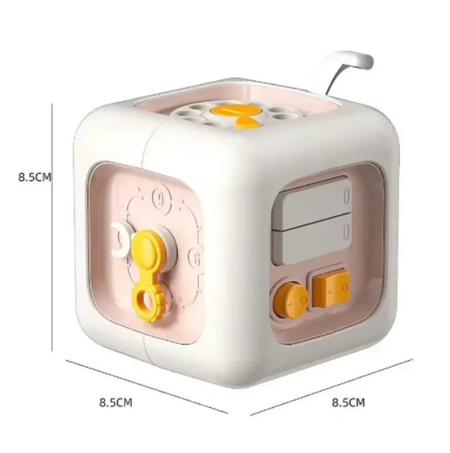 6-in-1 Montessori Busy Board Cube – Sensory Educational Toy for Babies and Toddlers