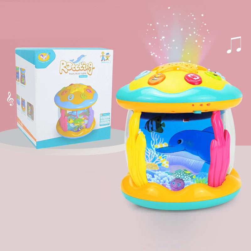 Ocean Light Musical Projector Toy for Toddlers – Montessori Sensory Learning Toy for 1–3 Year Olds