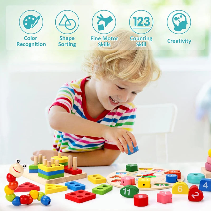 Montessori Wooden Toy Set for Baby Development